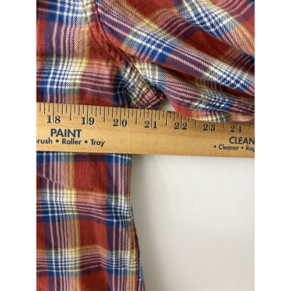 Lucky Brand Snap Button Up Women's Med Western Classic Fit Red Plaid w/ Pockets - Picture 6 of 11